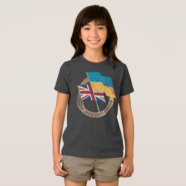 Camiseta Ukraine-United Kingdom Friendship Emblem (Frente Completa)