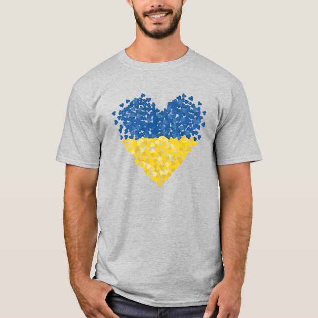 Camiseta Ukrainian flag. Love to Ukraine. Support.  (Frente)