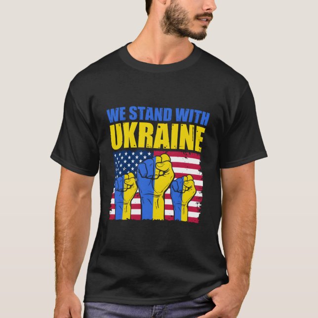 Camiseta Ukrainian We Support Ukraine Flag I Stand With Ukr (Frente)