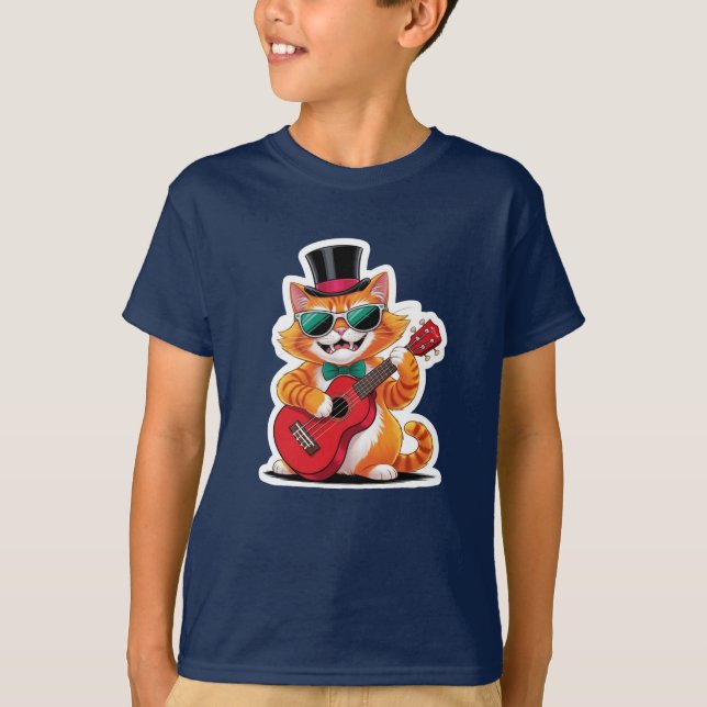 Camiseta Ukulele Cat Serenade (Frente)