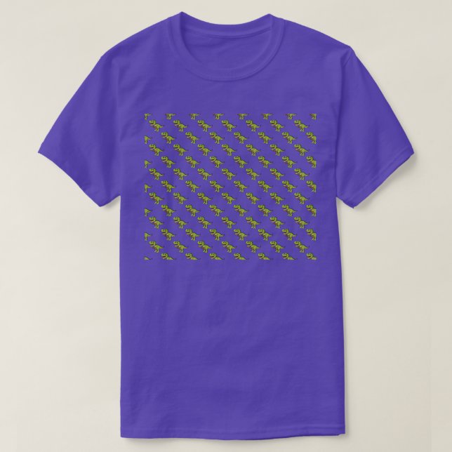 Camiseta Ukulele Dino Pattern (Frente do Design)
