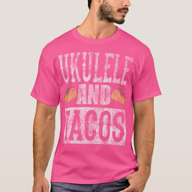 Camiseta Ukulele E Tacos Banda Engraçada De Taco (Frente)
