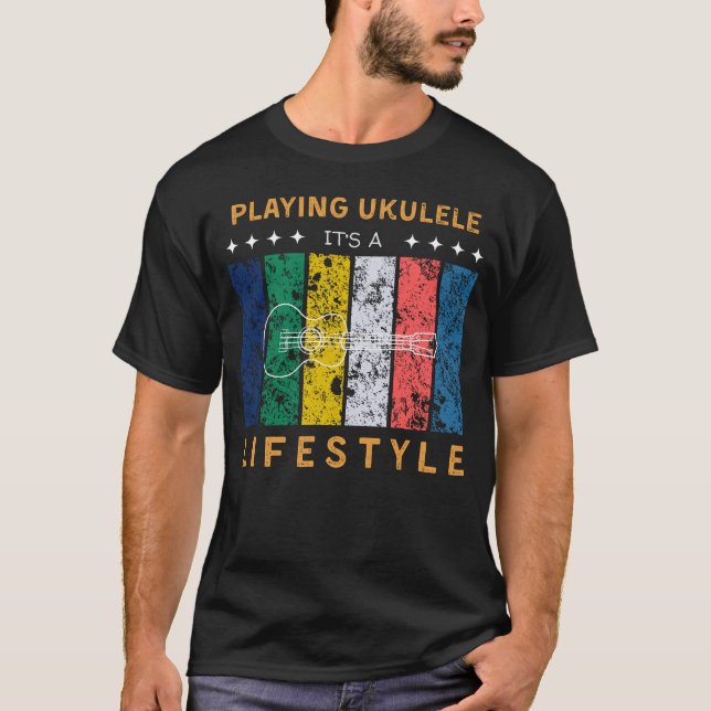 Camiseta Ukulele é um Teto Engraçado de Estilo de Vida (Frente)