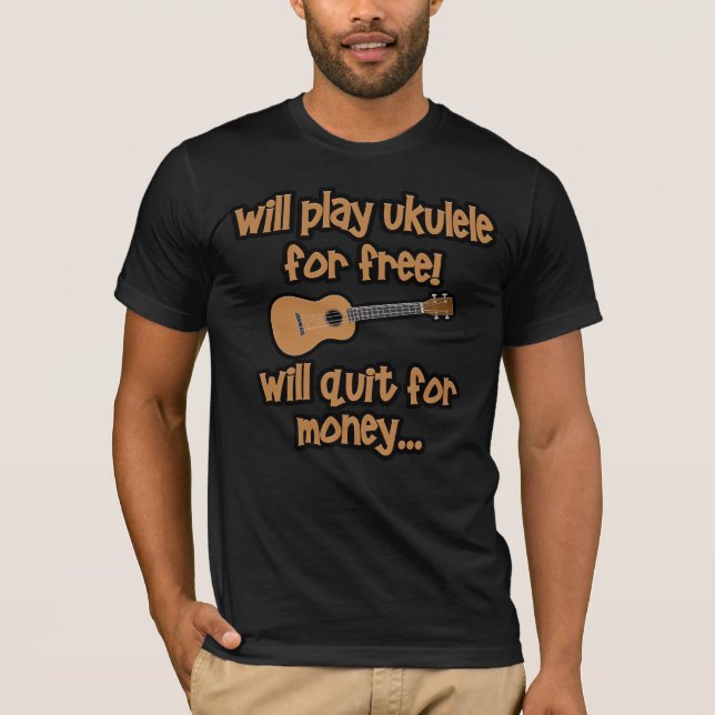 Camiseta Ukulele Engraçado (Frente)