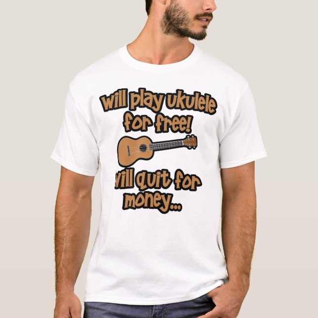Camiseta Ukulele Engraçado (Frente)