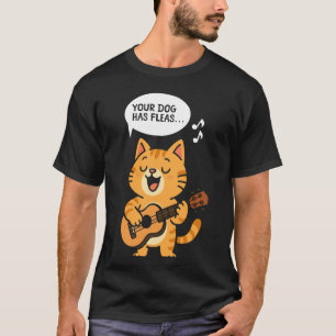 Camiseta Ukulele Havaiano Uke Gato Seu Cachorro Tem Pulgas