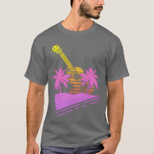 Camiseta Ukulele havaiano Uke menina dos anos 80 90