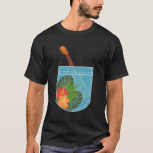 Camiseta Ukulele Hawaii - Jogador Tropical Gif Ukulele