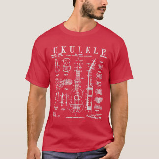 Camiseta Ukulele - Instrumento Musical Uke Vintage - Desenh