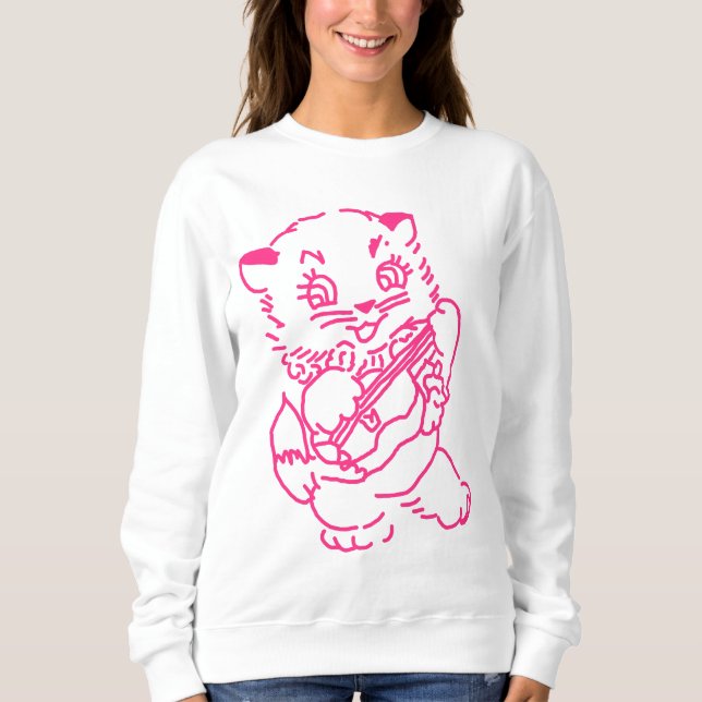 Camiseta Ukulele Kitten Sweatshirt (Frente)