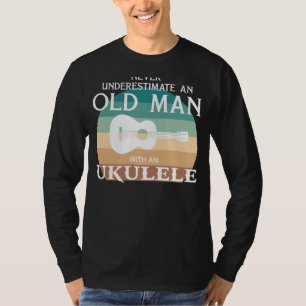 Camiseta Ukulele Maestro: Nunca Subestime um Velho Te