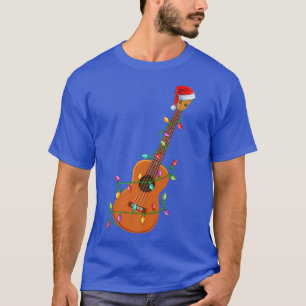 Camiseta Ukulele Music Lover Xmas Santa Hat Ukulele Christm