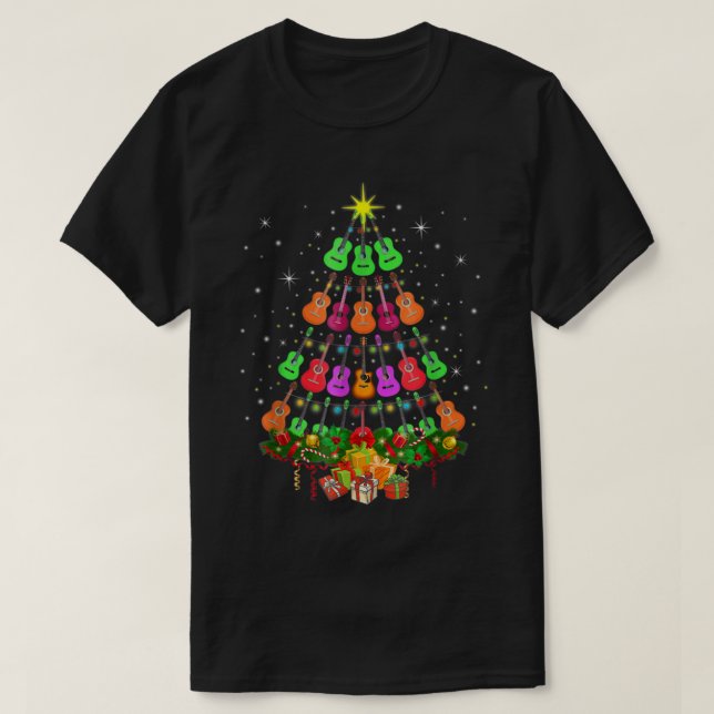 Camiseta Ukulele Music Uke Mele Kalikimaka Christmas Tree S (Frente do Design)