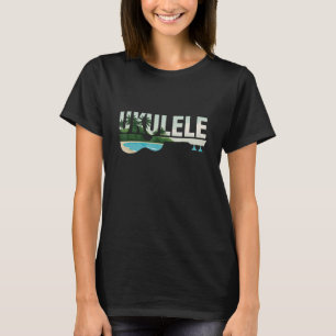 Camiseta Ukulele Músico Uke Guitar Aloha Hawaii Acústico