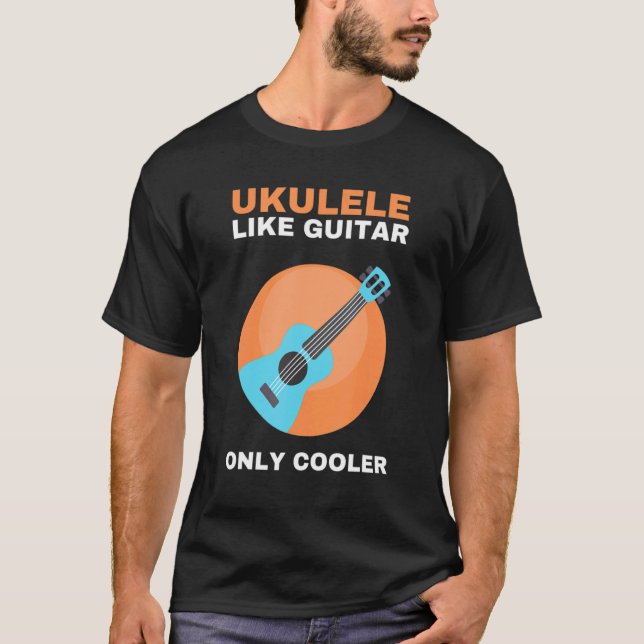 Camiseta Ukulele Player E Violão Musical Havaiano (Frente)