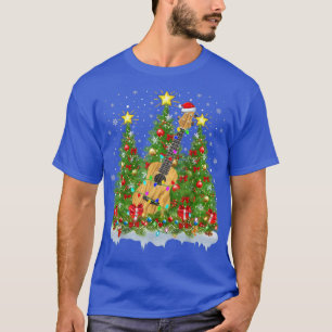 Camiseta Ukulele Xmas Lights Papai noel Árvore de Natal Uku