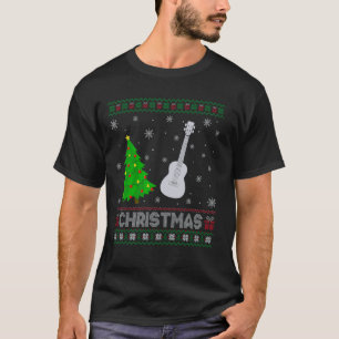 Camiseta Ukulele Xmas Tree Lighting Ugly Christmas Sweater
