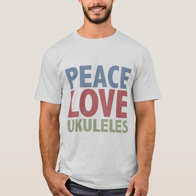 Camiseta Ukuleles do amor da paz (Frente)