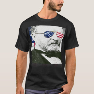 Camiseta Ulisses S Grant USA Flag Patriótico Americano Band