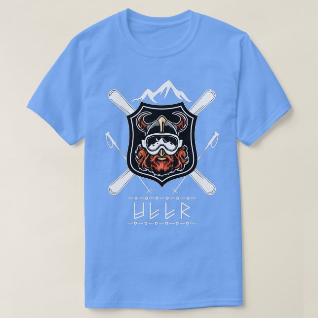 Camiseta Ullr Deus Da Arqueza Norse Caça Viking Ski (Frente do Design)
