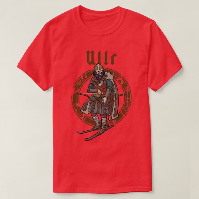 Camiseta Ullr Oferece A Deus Da Arqueação Norse Caçando Vik (Frente do Design)