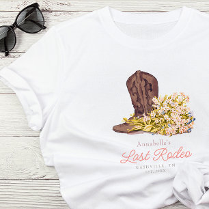 Camiseta Última Bachelorette Floral de Boot Rodeo Cowgirl