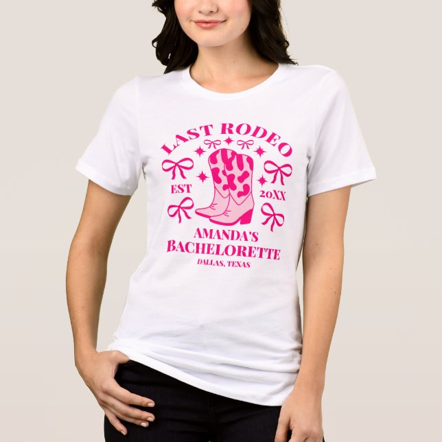 Camiseta Última Baquelorida de Garota Rosa Rosa e Boots & A (Frente)