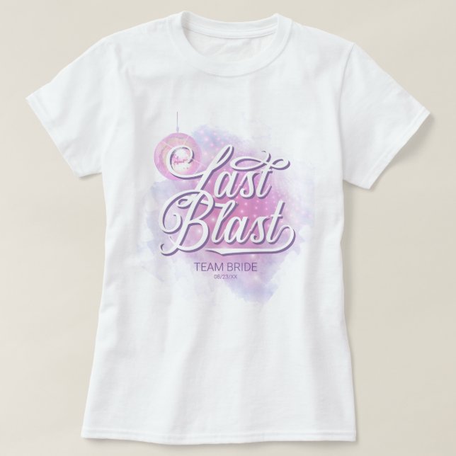 Camiseta Última Equipe de Noiva de Despedida Disco ID928 (Frente do Design)
