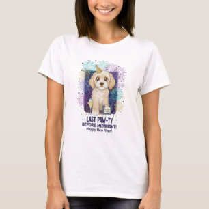 Camiseta Última Festa das Patas do Cockapoo 2026! Feliz Ano