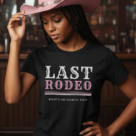Camiseta Última Festa de Solteira Rodeo Rosa e Preto