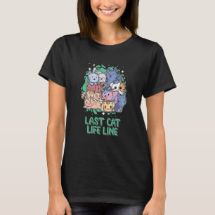 Camiseta Última Linha de Vida Cat Cat Mãe Humor Gato Amigos