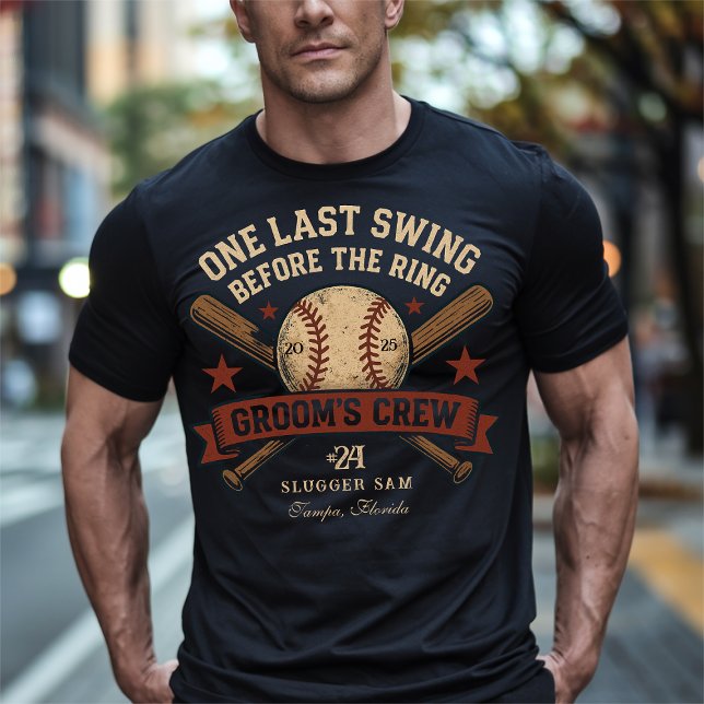 Camiseta Última Noite de Solteiro de Beisebol (Criador carregado)