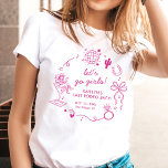 Camiseta Última Rodeio Disco Cowgirl Festa de Despedida<br><div class="desc">Vamos lá, garotas! Celebre a noiva com esta camiseta "Last Rodeo" Disco Cowgirl para festa de despedida de solteira. Com uma paleta de cores rosa quente vibrante, ilustrações ocidentais desenhadas à mão (como ferraduras, botas de cowboy e cactos) e uma bola de discoteca cintilante, esta camiseta é perfeita para adicionar...</div>