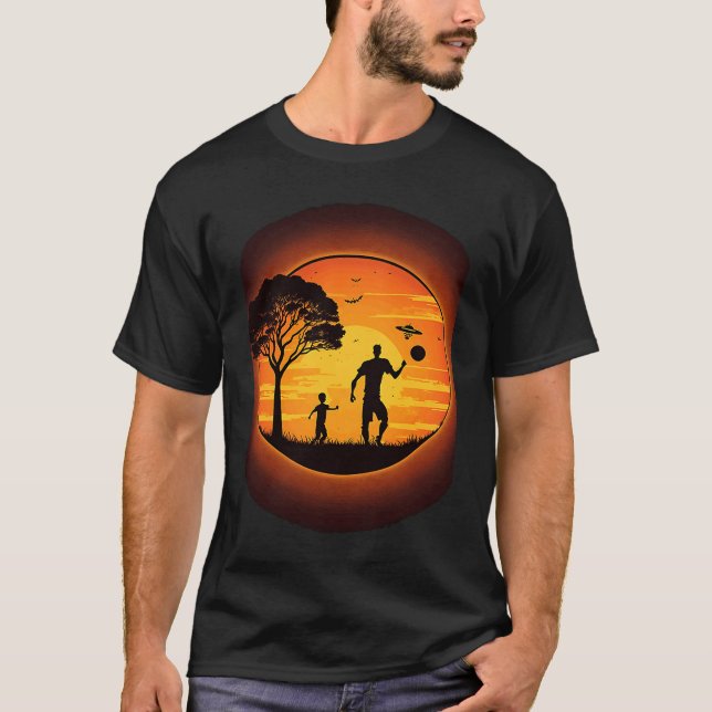 Camiseta Ultimate Frisbee Fans Father and Son Playing Frisb (Frente)