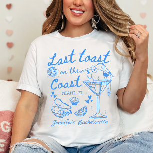 Camiseta Último Brinde Na Bachelorette Azul Da Praia Costei