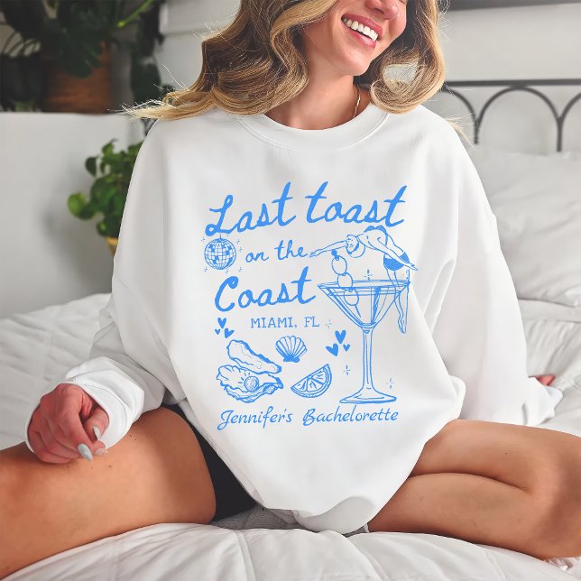 Camiseta Último Brinde Na Bachelorette Azul Da Praia Costei (Criador carregado)