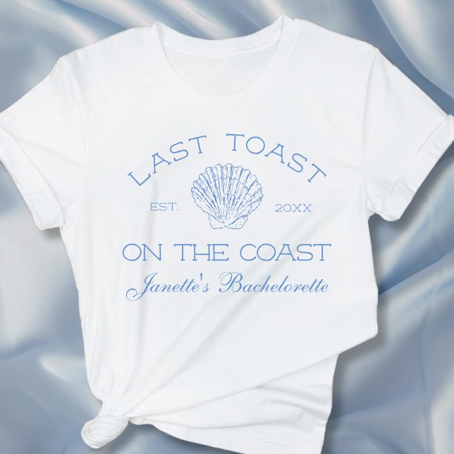 Camiseta Último Brinde Na Festa de solteira Costeira Person (Last Toast On The Coast Bachelorette Party Custom T-Shirt)