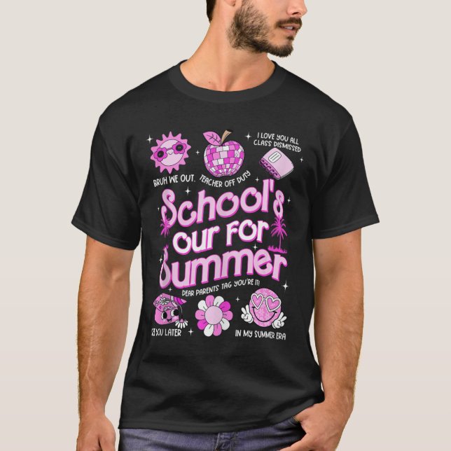 Camiseta Último Dia Da Escola39s Fora Para Meninas De Profe (Frente)