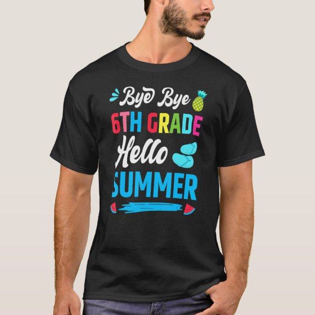 Camiseta Último Dia Da Escola Tchau 6, Verão (Frente)
