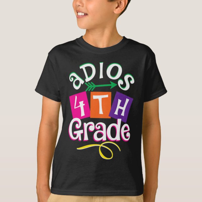 Camiseta Último Dia de Adios Escolares Crianças de Formataç (Frente)
