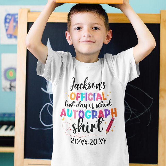 Camiseta Último Dia De Autografos Escolares (Criador carregado)