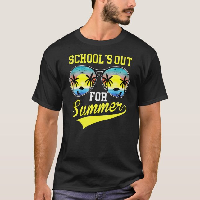 Camiseta Último Dia De Escolas Para Professores De Verão (Frente)