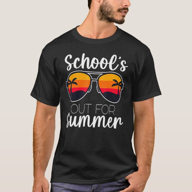 Camiseta Último Dia De Escolas Para Professores De Verão (Frente)