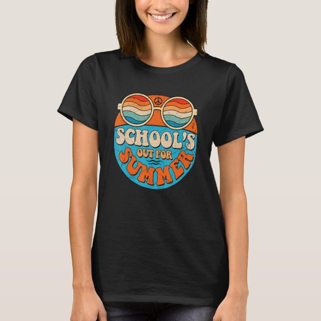 Camiseta Último Dia De Escolas Para Professores De Verão (Frente)