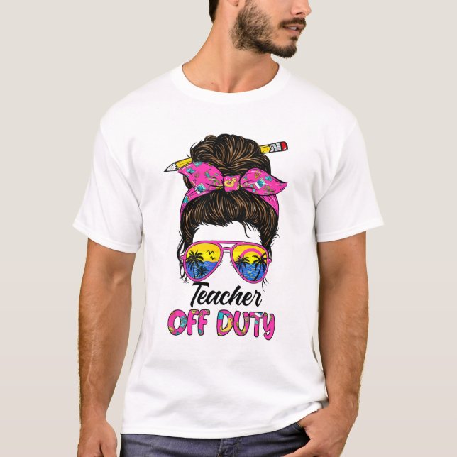Camiseta Último Dia De Professora De Serviço De Cabelo De A (Frente)