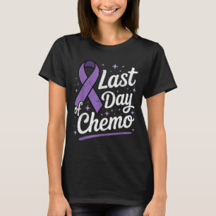 Camiseta Último Dia De Quimioterapia Laço Roxo Sobrevivente