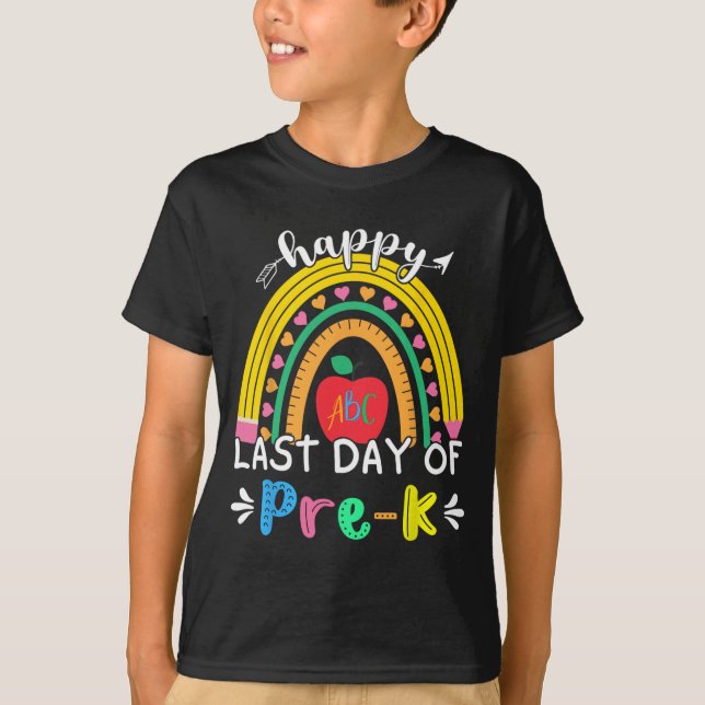 Camiseta Último Dia Do Pré-jardim De Infância Professor Arc (Frente)