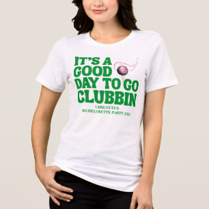 Camiseta Último Golfe Swing Despedida de Solteira Rosa Verd