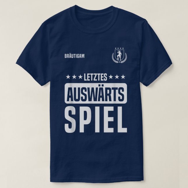 Camiseta Último jogo fora, despedida de solteiro (Frente do Design)