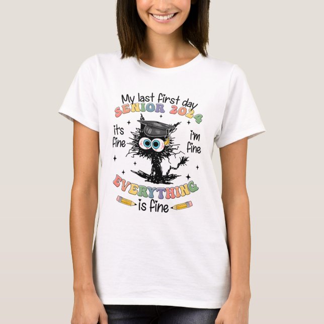 Camiseta Último Mais velho Do Primeiro Dia De 2024 De Volta (Frente)